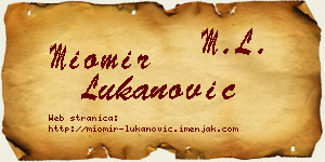 Miomir Lukanović vizit kartica